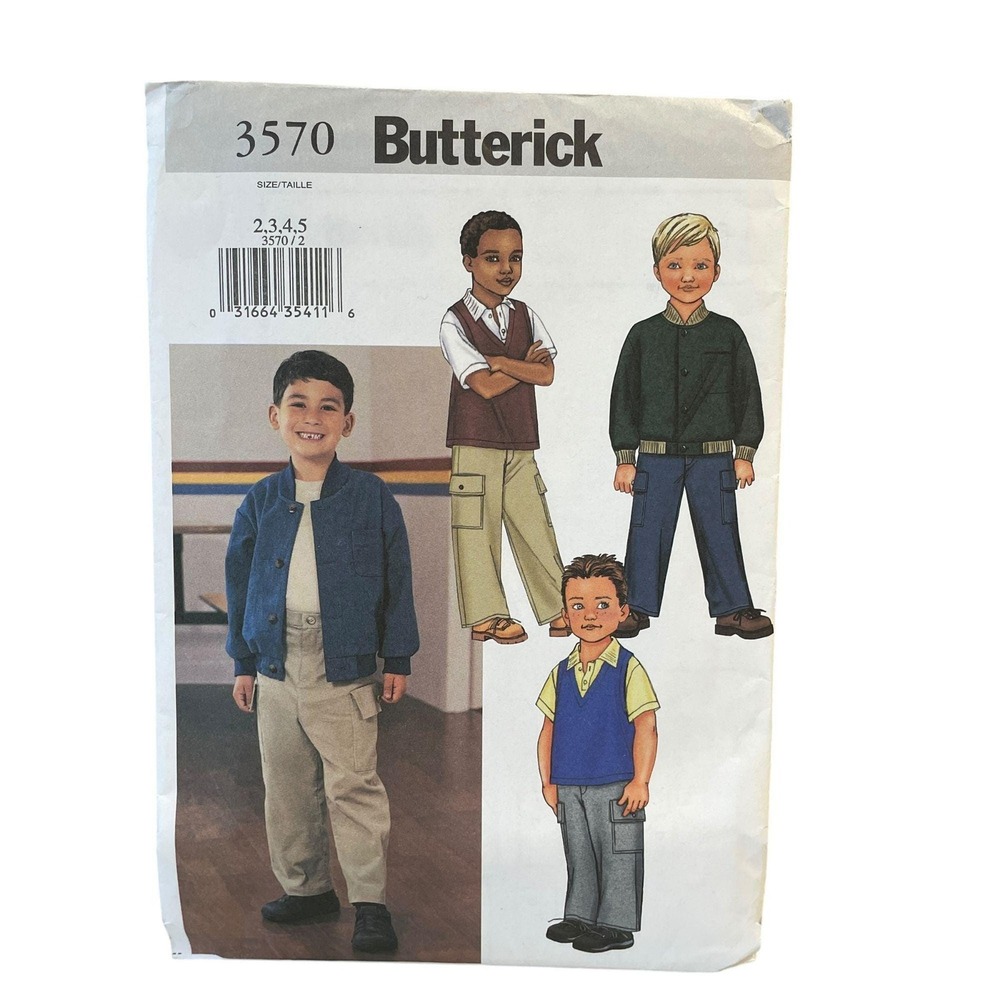 Butterick Sewing Pattern 3570 Pants Jacket Vest Boys Child Size 2-5‎
